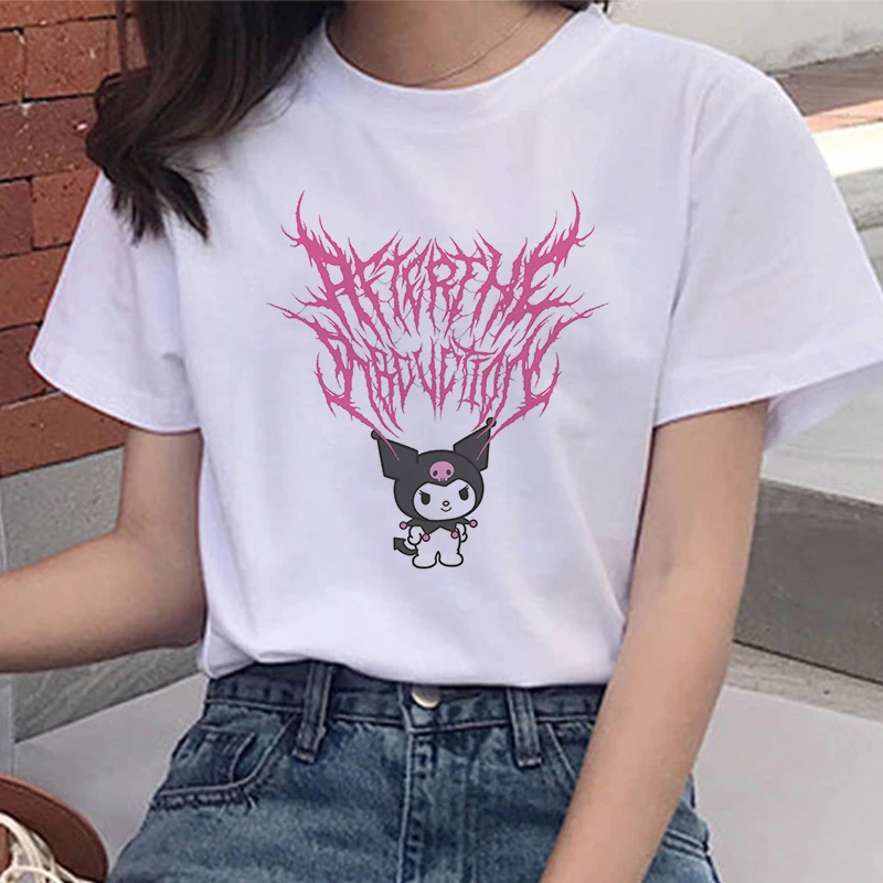 

Y2k Cartoon Kawaii Graphic Print T-shirt Women Harajuku Aesthetic White Tops Tshirt Tee Anime Cute Hip Hop Casual Female T Shirt