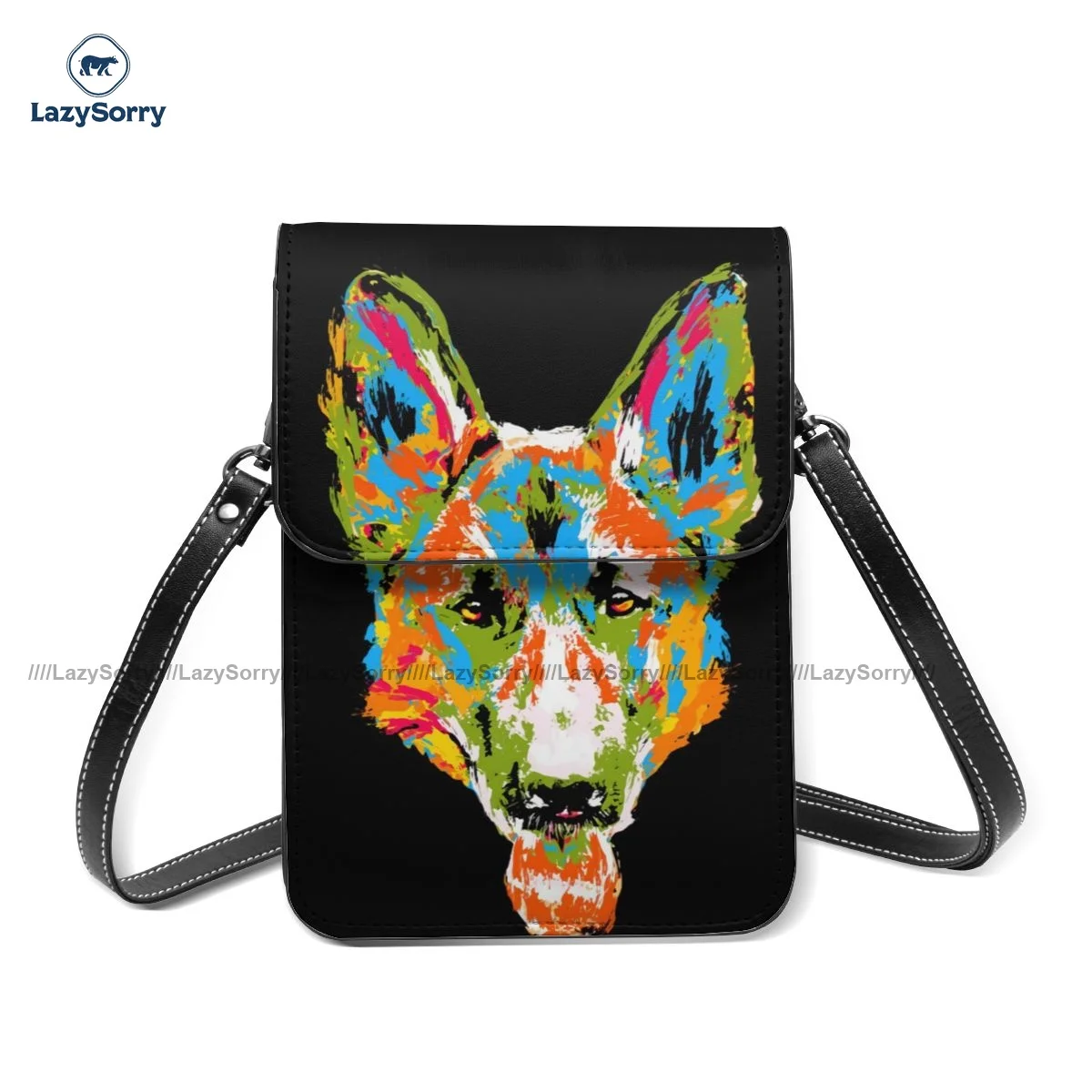 

Puppies German Shepherd Shoulder Bag Shopping Leather Mobile Phone Bag Student Gift Vintage Bags