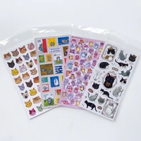 1 sheet cute kawaii cat sticker decorative album diary stick label hand account decor kids gift