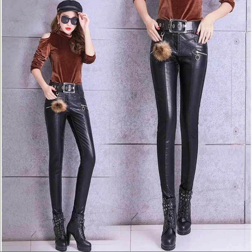 Женские Модные пикантные кожаные брюки облегающие из искусственной кожи женские