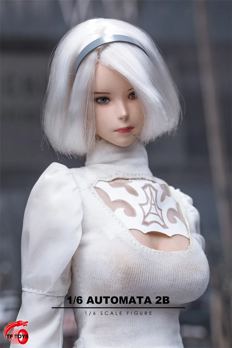 TFTOYS TF03 1/6 2B девушка голова Лепка с мечом одеждой комплект кружевной юбкой для 12