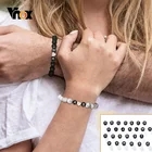 Мужские и женские браслеты Vnox His and Her Beads, браслеты с двумя различными буквами Opiton от A до Z 26, подарок обещания любви