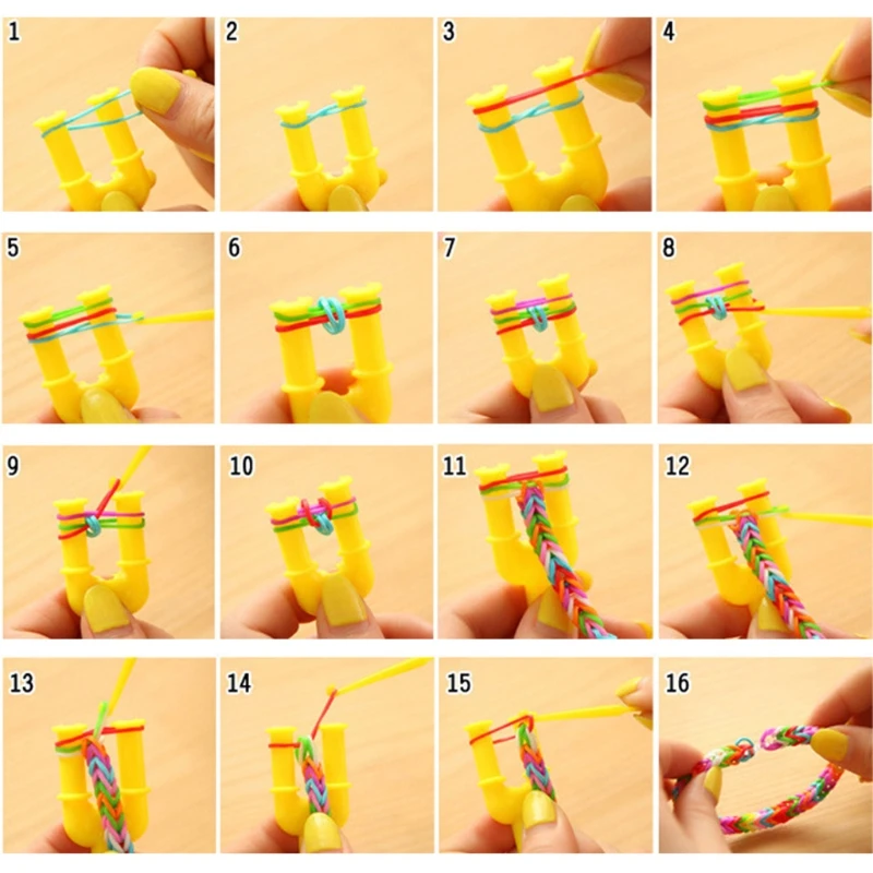 

50LE 600PCS Handmade Craft Material Rubber Bands DIY Crafts Kits with Creative Bracelets Accessories for Activity Center