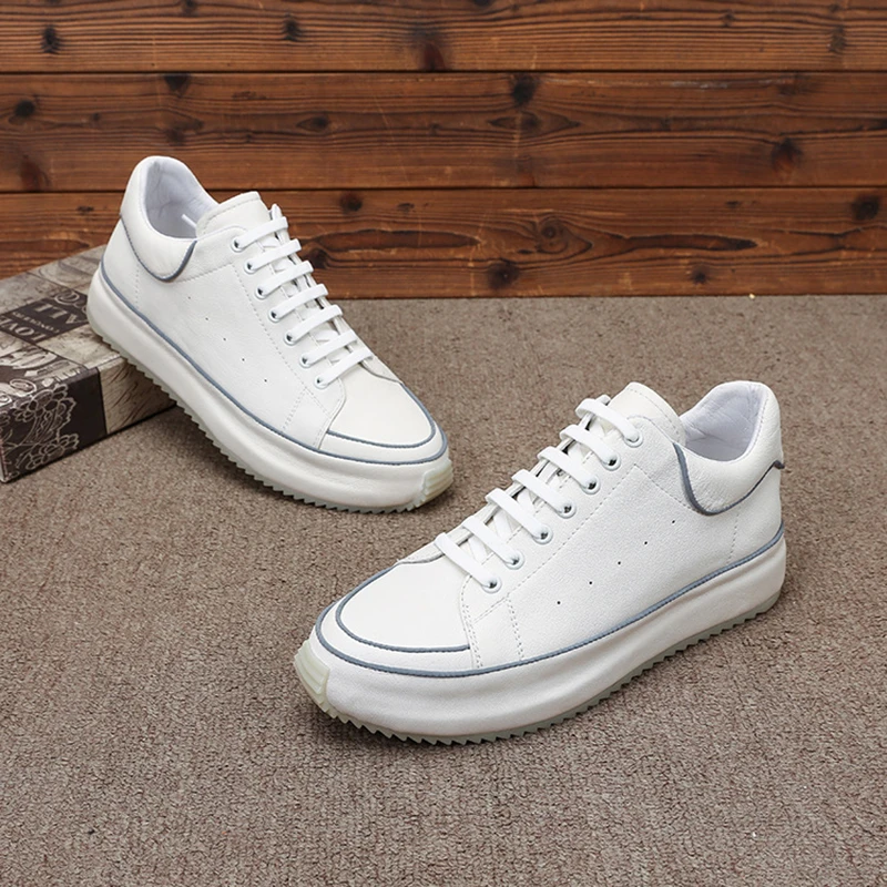 Кроссовки мужские из натуральной кожи повседневные универсальные дышащие