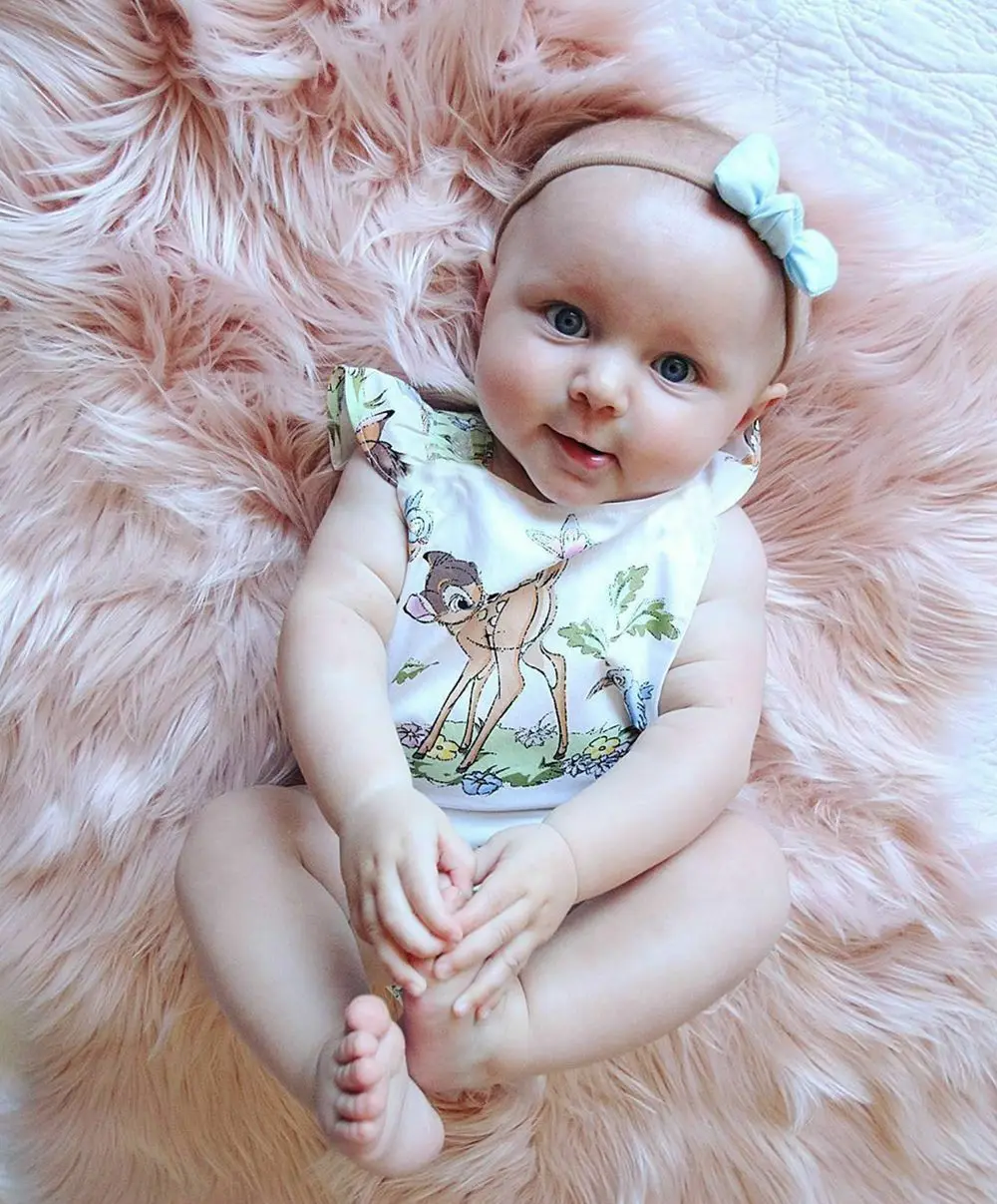 

Newborn Toddler Infant Baby Girls Romper Deer Jumpsuit+Headband 2pcs Baby Girl Clothes Outfits