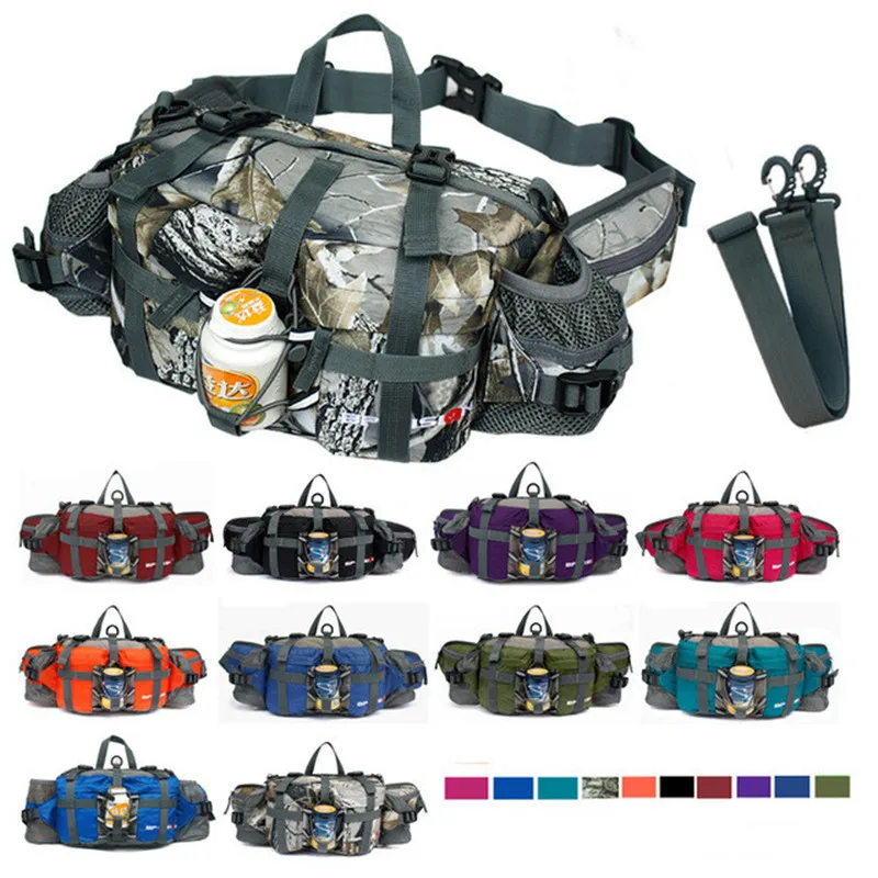 저렴한 야외 스포츠 허리 가방 하이킹 사이클링 등산 배낭, 자전거 팩 달리기 물병 800D 방수 나일론 산악 팩