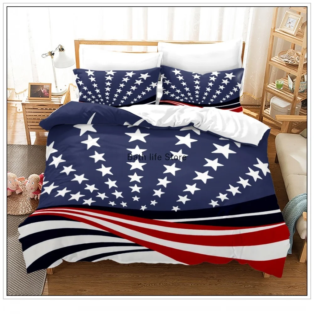American Flag Eagle Bedding Set Luxury Duvet Cover Soft Bedclothes And Pillowcase Queen Size 2/3pcs Bed Sets Home Textile | Дом и сад