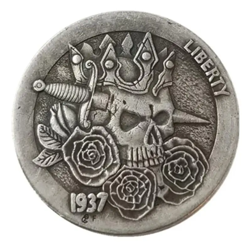 1937 Хобо памятная монета Монета с черепом Странник розовое коллекционные монеты