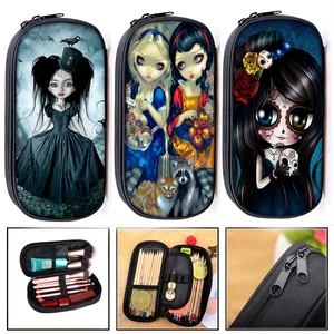 Пенал детский в стиле панк и готика, школьные принадлежности для мальчиков и девочек, пенал для косметики
