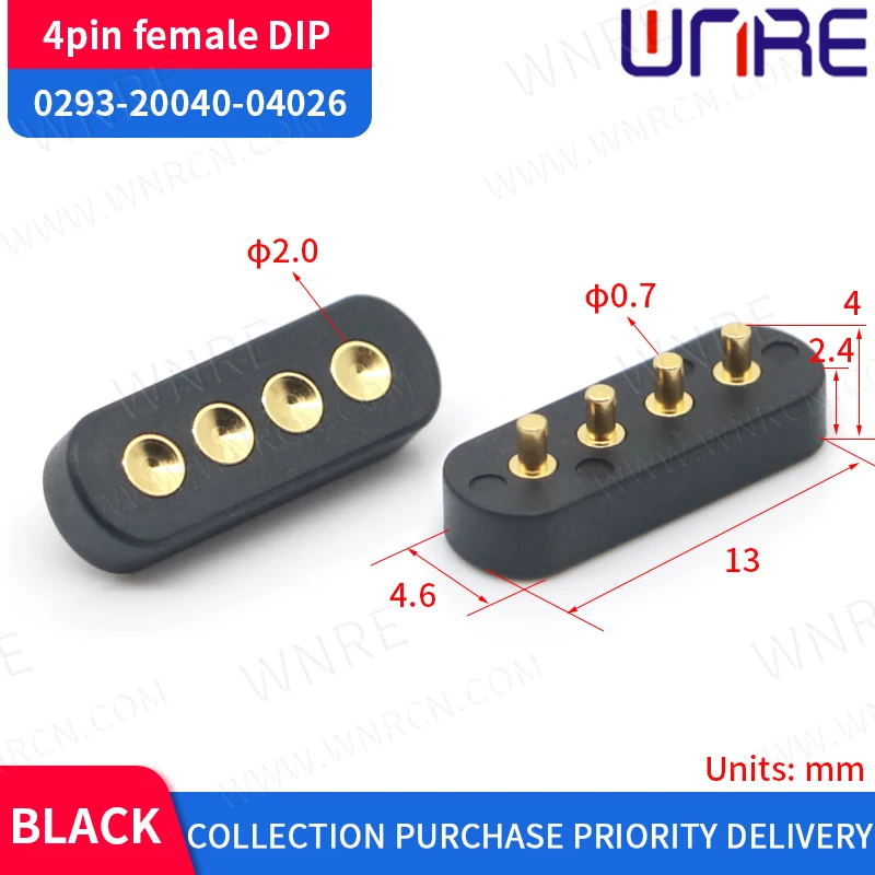 1/2 Pcs 2A Magnetic Pogo Pin Connector 2/4 Positions Pitch 2.5/2.6 MM Spring Loaded Pogopin Male Female Contact Strip | Обустройство