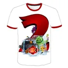 Детская одежда, футболка с изображением злых птиц, лето 2021, дышащая детская одежда для мальчиков и девочек, крутая модная мультяшная одежда с коротким рукавом