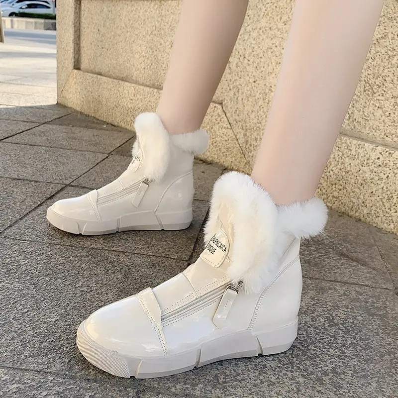 

Winter Snow Boots For Women New Fashion High-top Shoes Casual Waterproof Plush Warm Shoe Female Hiking Ankle Boots Size 35-40