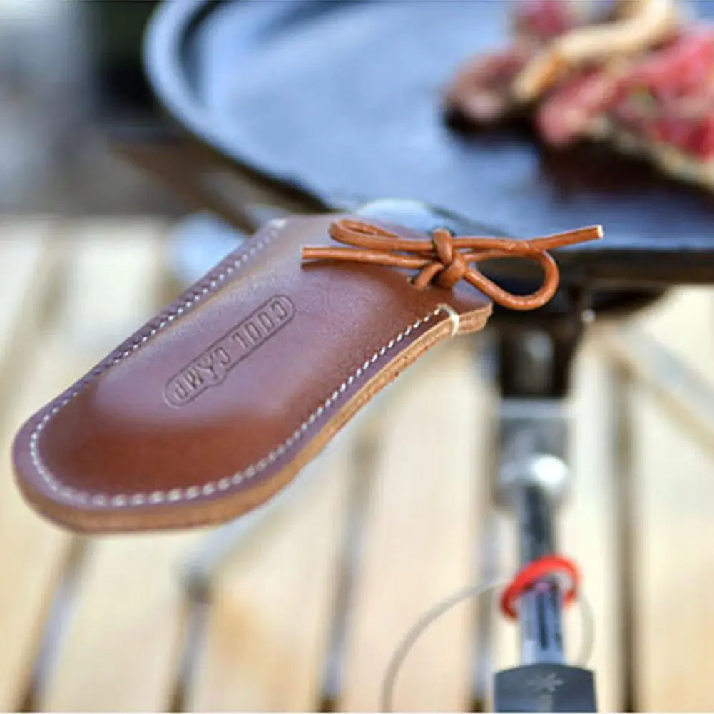 

Outdoor Pot Hot Handle Leather Holder Iron Frying Pan Handle Cover Cast Iron Skillet Handle Covers Pot Anti-scald Leather Cover