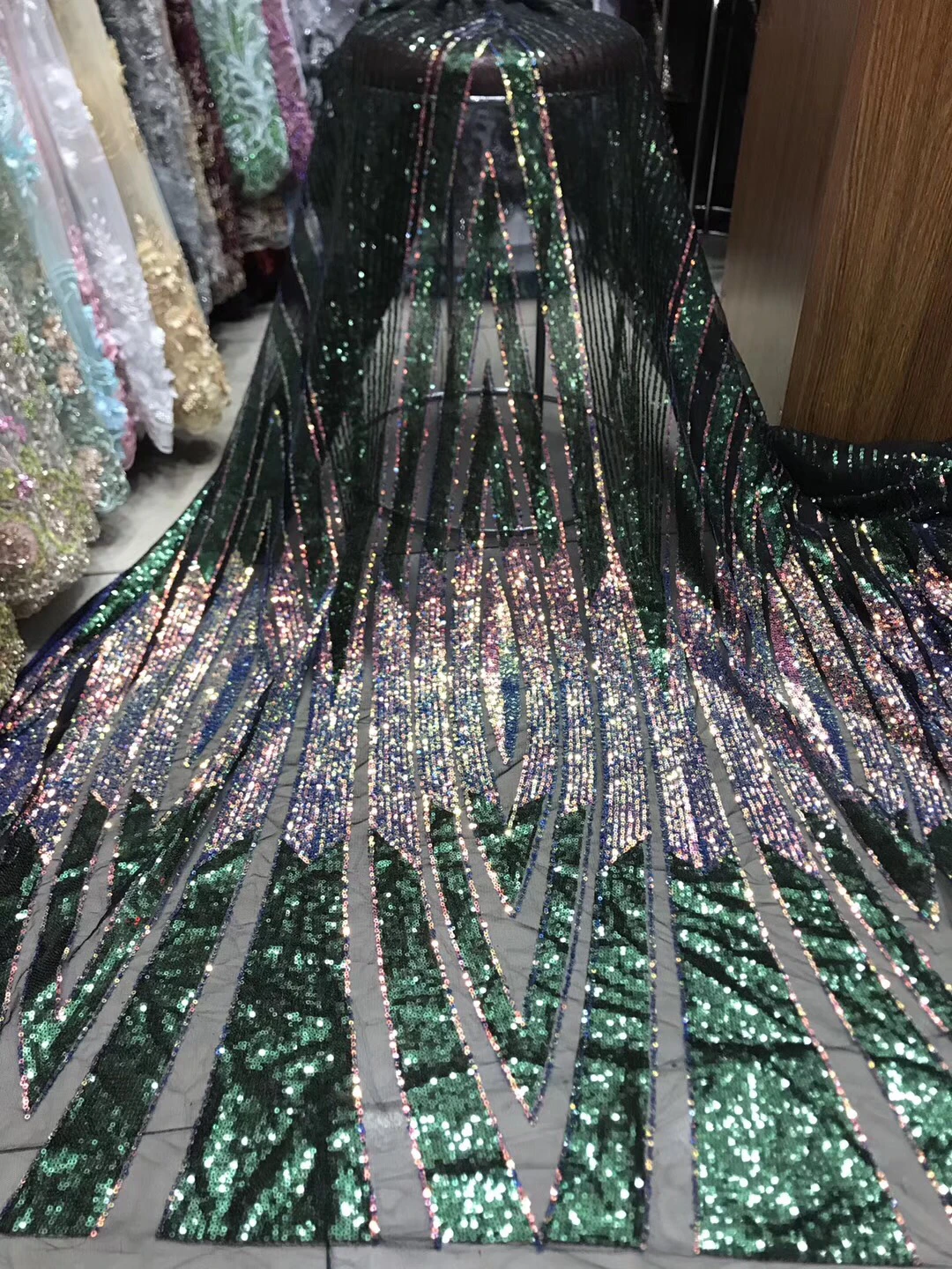 Африканский материал бисерная кружевная ткань для свадьбы фиолетовые