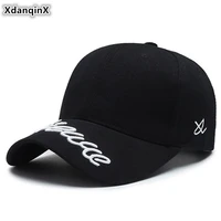 xdanqinx young womens cotton baseball cap letter embroidery fashion brands caps mens sports cap new adjustable size couple hat