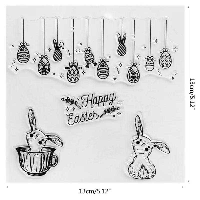 Кулон &quotПасха&quot яйцо Кролик силиконовый прозрачный Печатный штамп сделай сам