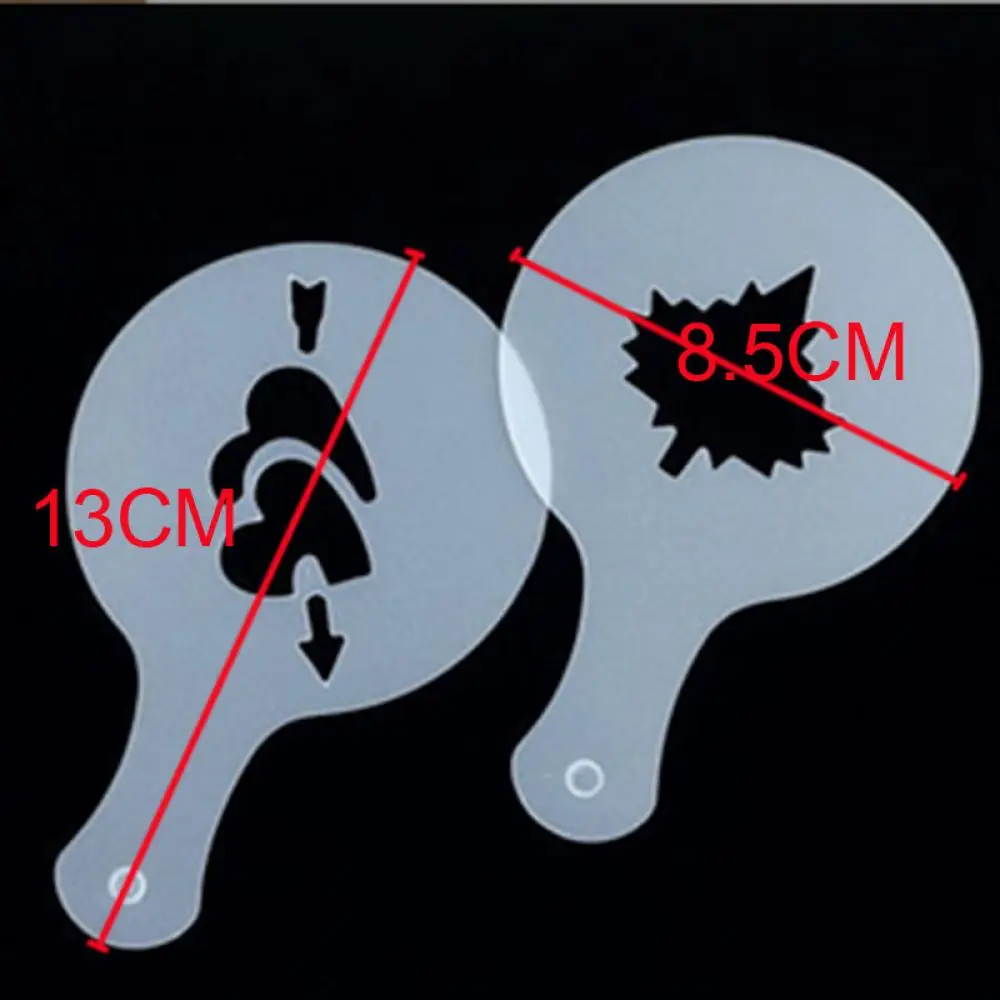 

16Pcs Mold Coffee Milk Cake Cupcake Stencil Template Coffee Barista Cappuccino Template Strew Pad Duster Spray Tools