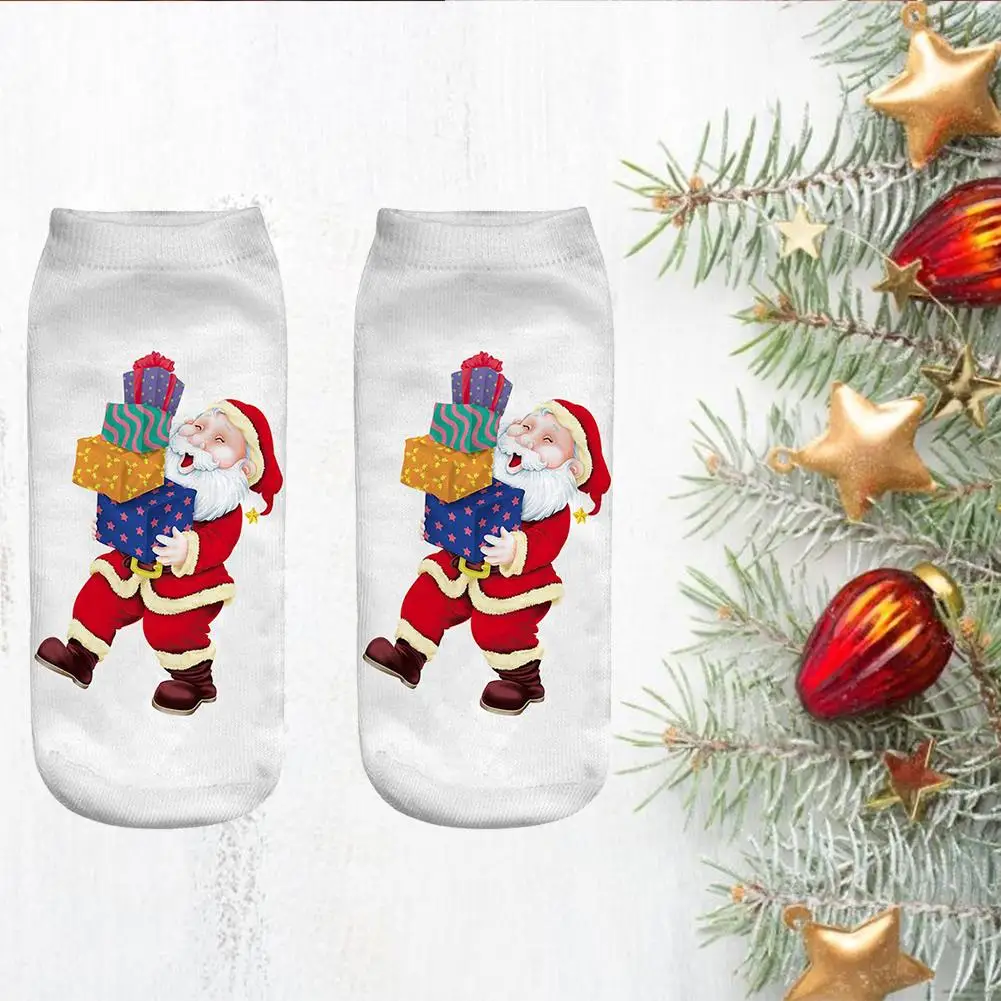1 пара нейтральный рождественские носки серии хлопок 3D с принтом в виде
