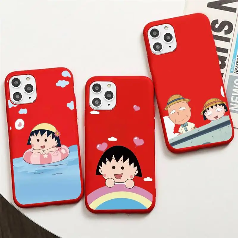 

Chibi Maruko lovely cartoon Phone Case Candy Color for iPhone 11 12 mini pro XS MAX 8 7 6 6S Plus X 5S SE 2020 XR