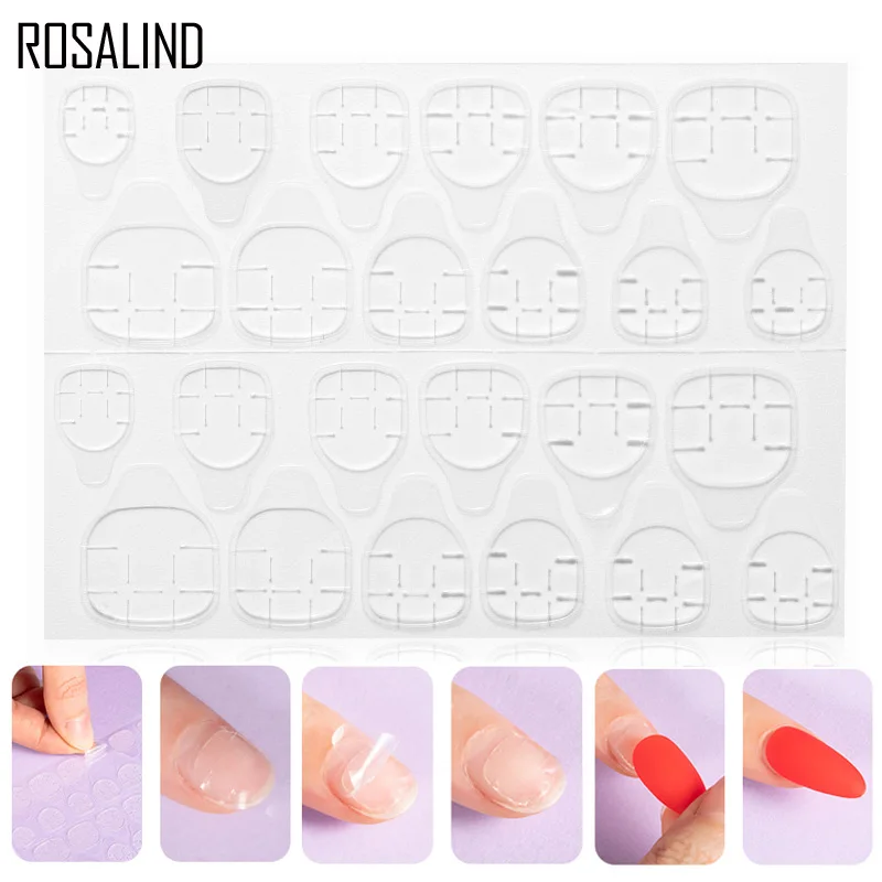 ROSALIND 120 шт накладные наклейки для ногтей s Матовый дизайн липкий прозрачный клей