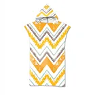 Полосатые полотенца накидка с капюшоном банное полотенце халат пончо для езды на велосипеде для плавания одежда для серфинга, Пляжная, мужские женские детская одежда желтого цвета Быстросохнущий купальный халат пляжная одежда