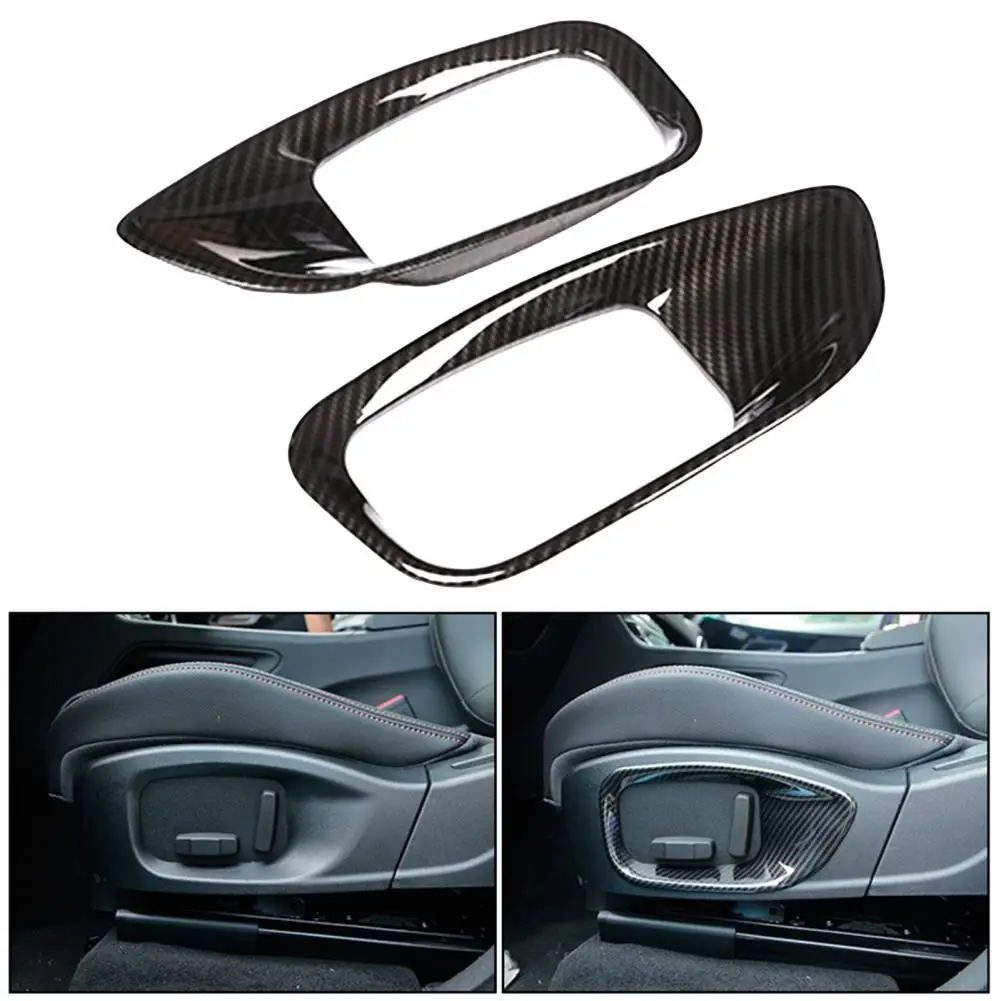 

2Pcs carbon fiber seat frame wear protection ABS adjustment button cover Jaguar car accessories наклейки на авто