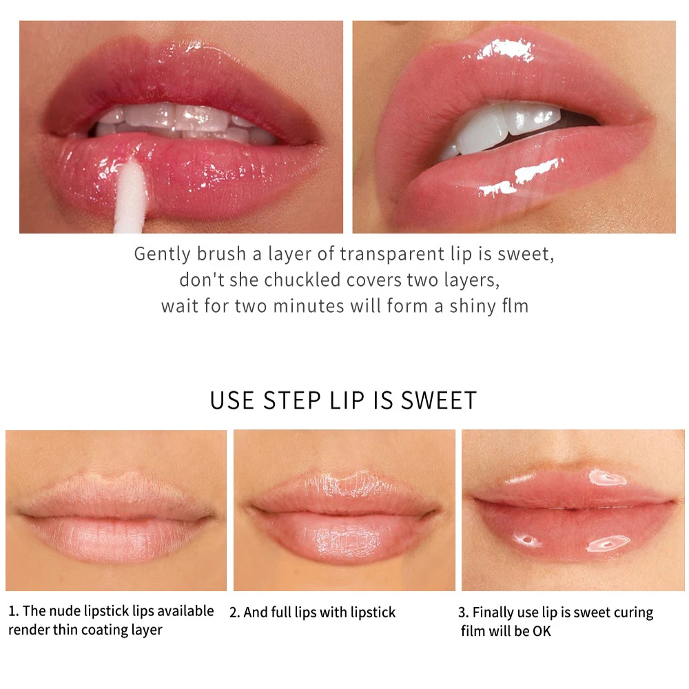 С украшением в виде кристаллов Прозрачная губы блеск для губ косметика Макияж