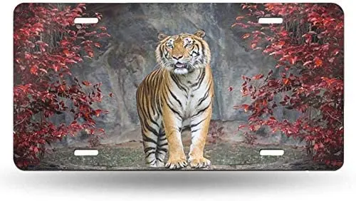 

yunsu Forest Tiger License Plate,car Decor Personalise Tag,Novelty Car Front License Plate Metal Aluminum Car Plate 6 x 12 Inch