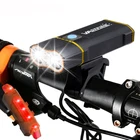 Перезаряжаемый велосипедный фонарь на руль, 1000 лм, 2x ярких светодиосветодиодный, передняя фара велосипеда со встроенным аккумулятором 6000 мАч + крепление + светильник онарь