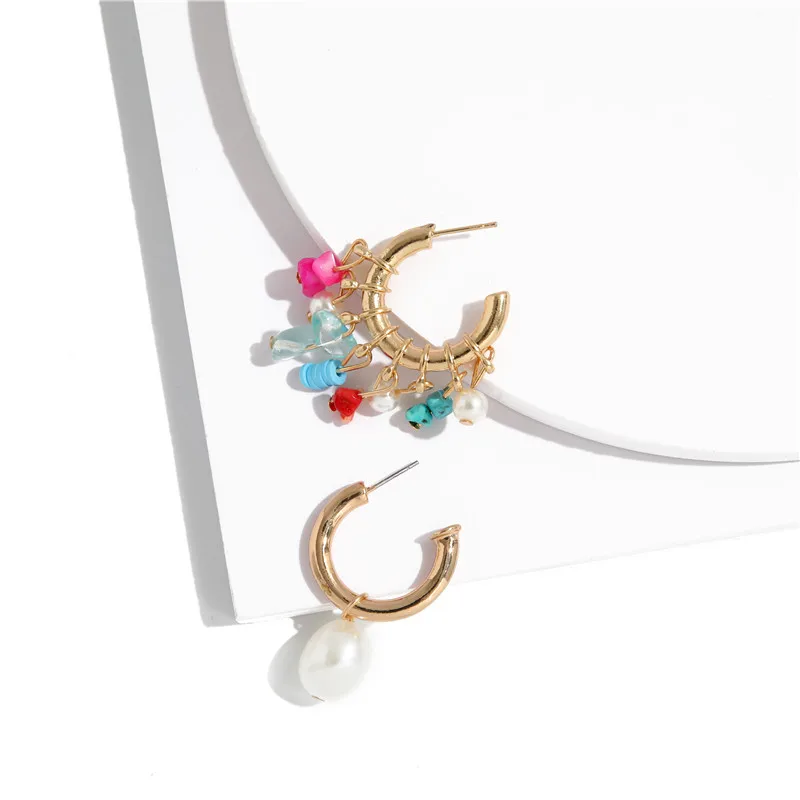 Бохо Этнические Ручной работы большой круглый обруч для сережек нерегулярный