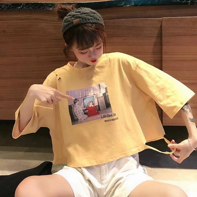 Футболка женская с коротким рукавом универсальная простая трендовая Милая