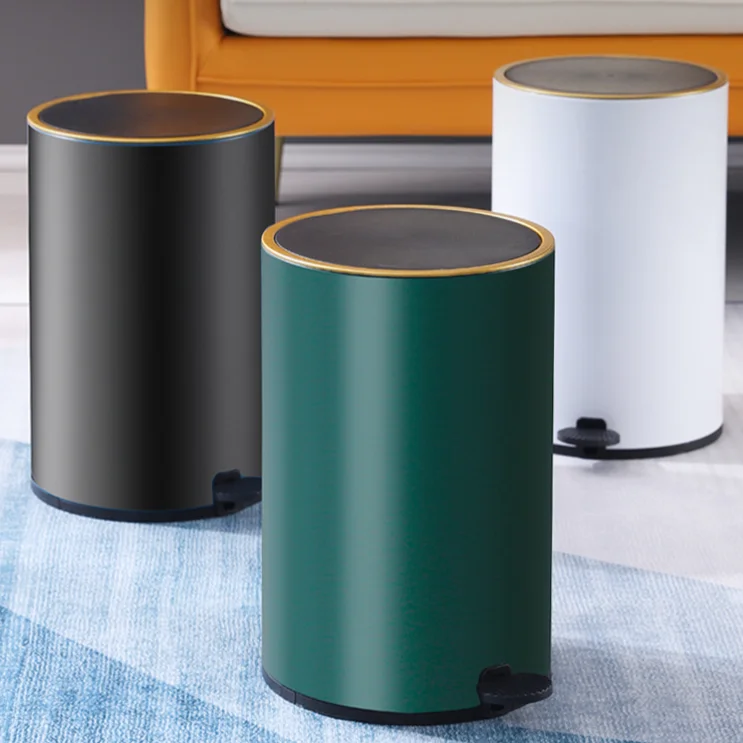 

Большая Скандинавская крышка мусорного ведра, Круглый, для гостиной, из нержавеющей стали, водонепроницаемый контейнер для пищевых отходов...
