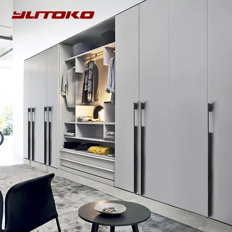 Черные золотые длинные 800 мм 1000 ручки для шкафа выдвижных ящиков в спальню