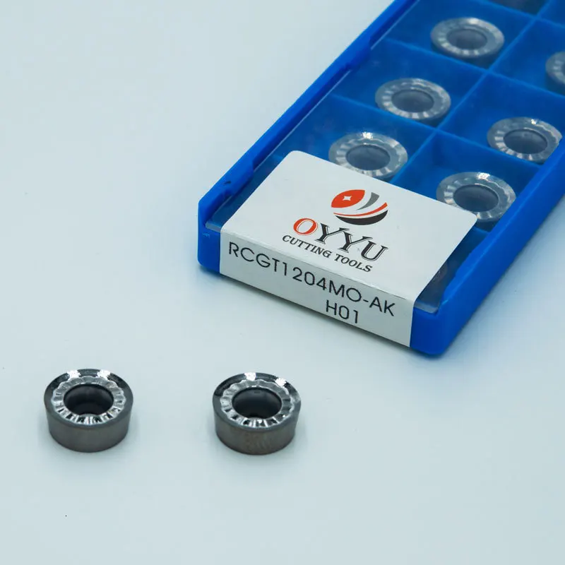 OYYU RCGT1003MO-AK H01 Aluminum Copper RCGT1204 Carbide Inserts Indexable End Milling lathe Turning Tools Round Blade RCGT10T3 |