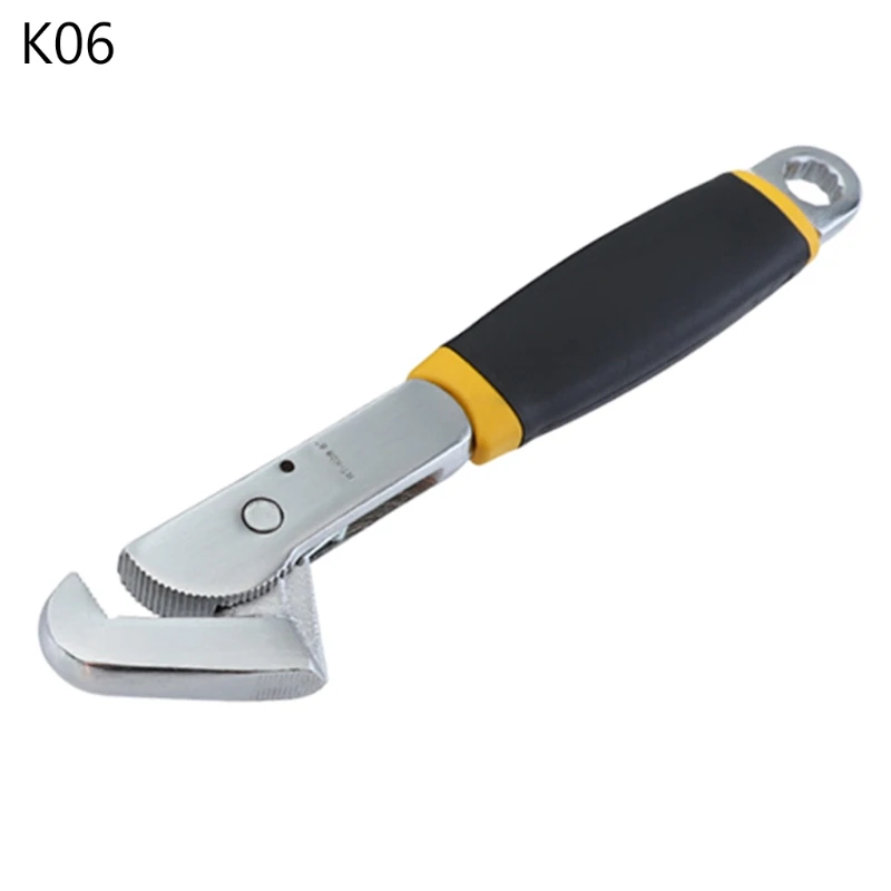 

Chrome Vanadium Steel Adjustable Wrench Portable Hook-shaped Quick Wrenches E7CB