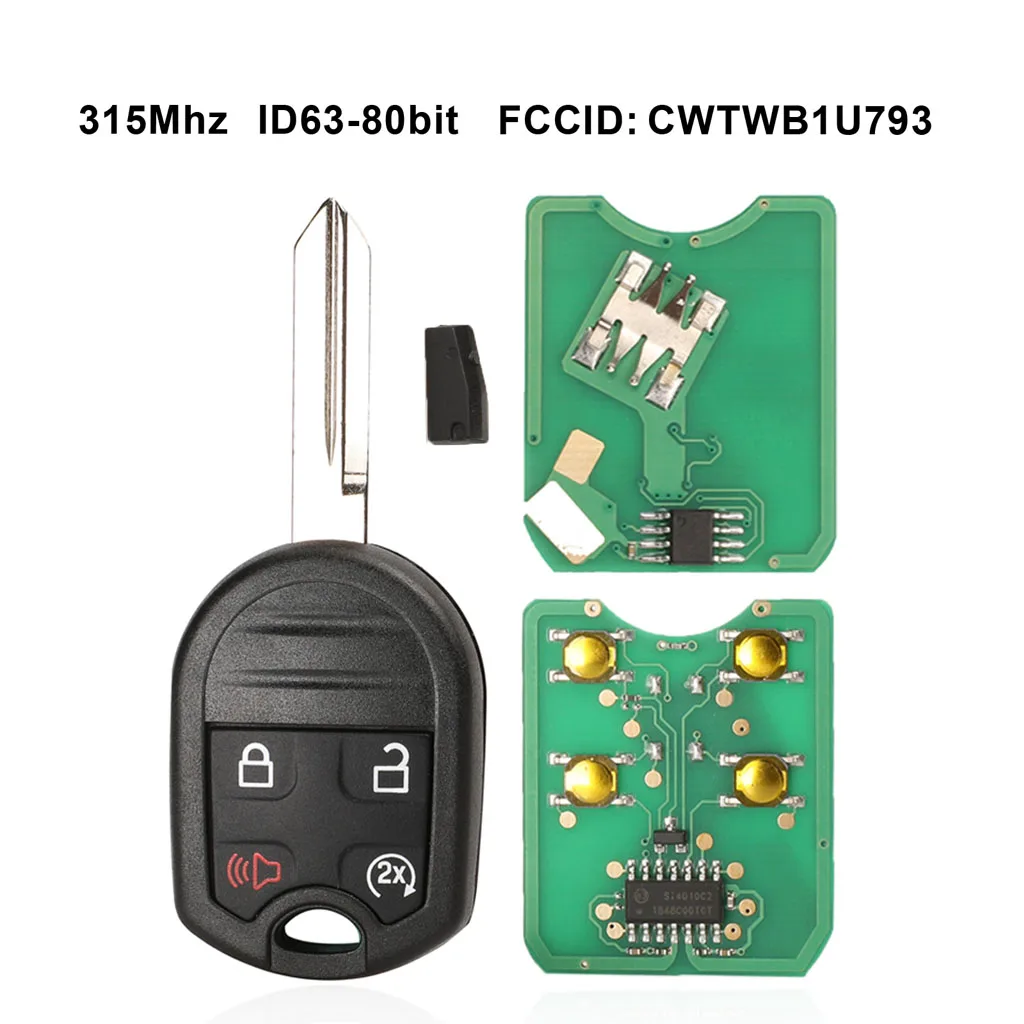 

Jingyuqin Remote Car Key 315MHZ ID63 CWTWB1U793 For Ford Edge Escape Expedition Explorer Flex Fusion Mustan Taurus Mazda Tribute