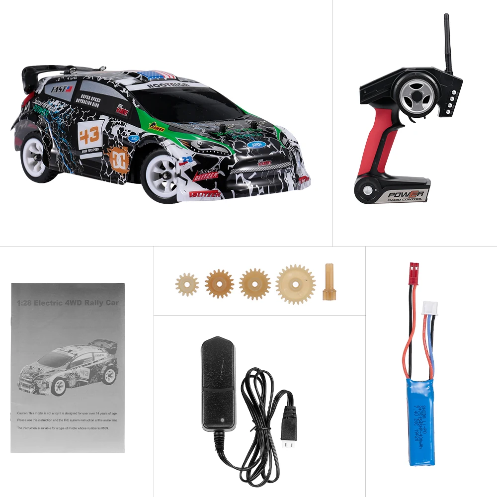 WLtoys K989 1/28 RC Drift Car 2 4G 4WD 30 км/ч Рабочая минут высокоскоростная радиоуправляемая
