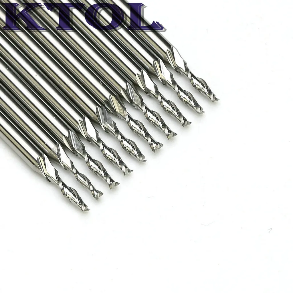

Free Shipping 3.175x1.5x8MM Two Flute Tungsten Cutter Carbide End Mill Bits,10pcs/set Spiral CNC Milling Cutter for Wood Tools
