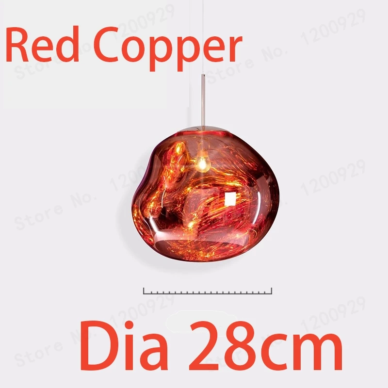 Dia 28cm Copper Скандинавская Лава стеклянная подвесная люстра в форме шара лампа прозрачная Современная фантазия Волшебная Люстра для ресторана бар кафе - Цвет корпуса: Dia 28cm Copper
