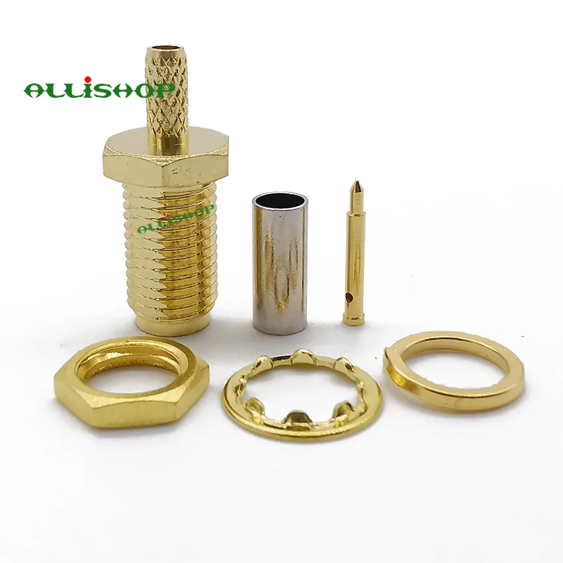 ALLiAHOP RP SMA гнездо Гайка RF коаксиальный разъем обжимной для RG316 RG174 LMR100 кабель прямой