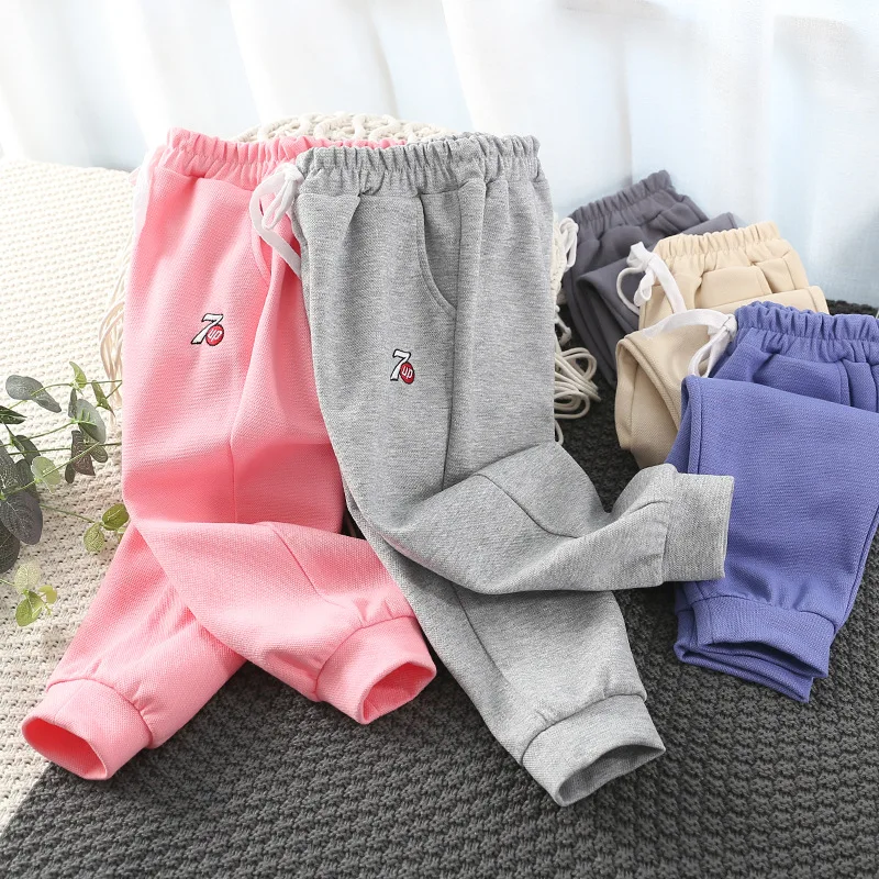 

BBD Toddler Pants Boys Girls Spring Cotton Solid Loose Fashion Outdoor Sport Trousers Kids High Quality 3-4-5-6-7 Years Clothes