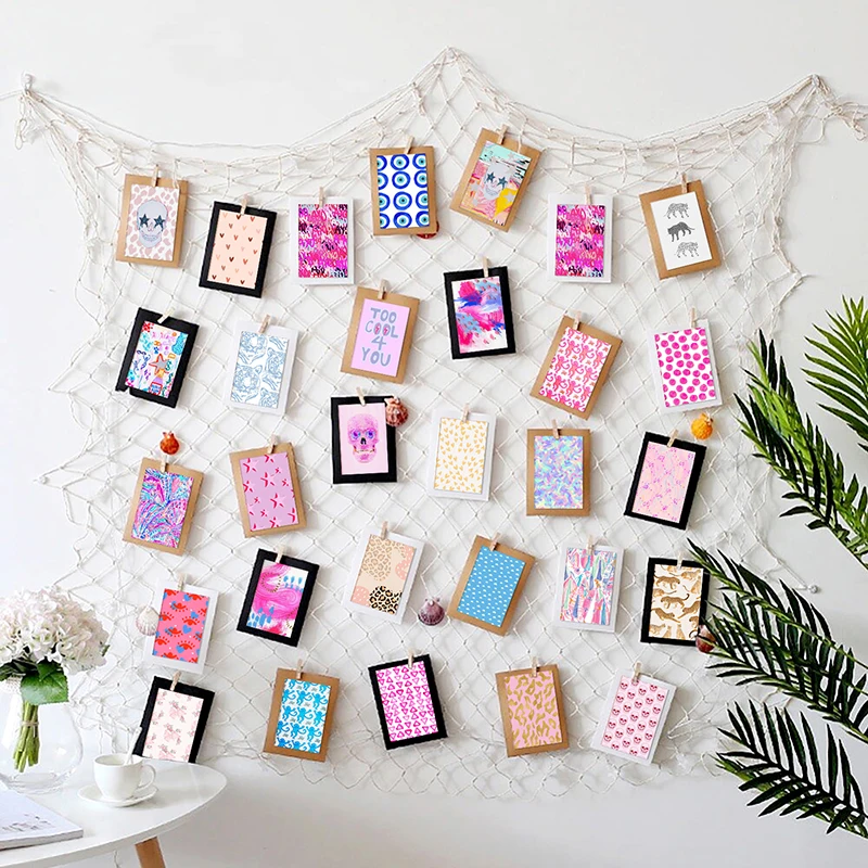 Kits de Collage de pared de imagen est&eacute;tica Preppy, decoraci&oacute;n de dormitorio de Color c&aacute;lido, impresiones art&iacute;sticas de pared, carteles para sala de estar para ni&ntilde;as, 48 Uds.-5