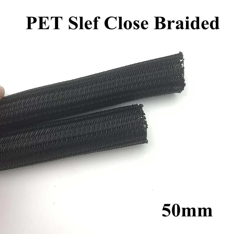 

50 мм кабельная втулка ПЭТ расширяемый плетеный самозакрывающийся кабель управление ткацкий станок изолированный разделенный жгут проводо...