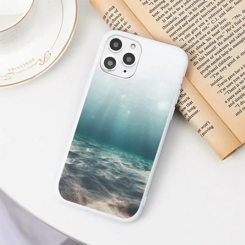 

The sea Water wave beautiful sea turtle Phone Case Candy Color White for iPhone 11 pro XS MAX 8 7 6 6S Plus X 5S SE 2020 XR