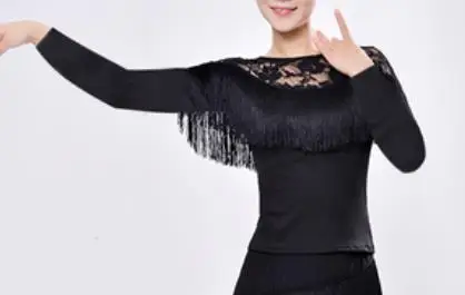 Шикарные Модные женские топы с длинным рукавом и кисточками пикантные красные