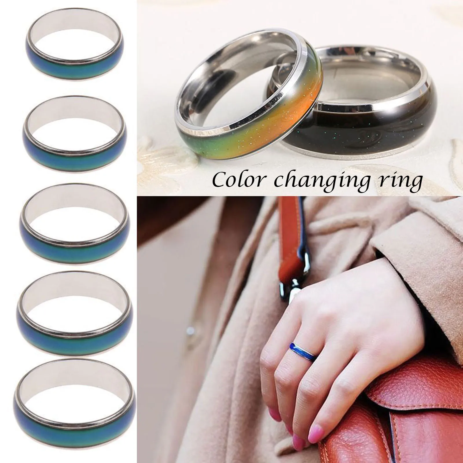 

Mood Rings For Women Changing Color Heartbeat Ring Men Emotion Feeling Ring Mood Temperature Couple Ring Fashion Jewellery