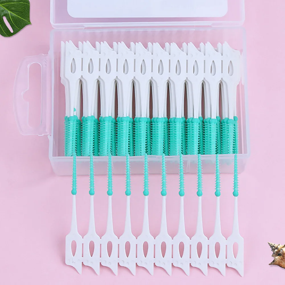 150 шт. одноразовые мягкие силиконовые пластиковые межзубные щетки для чистки