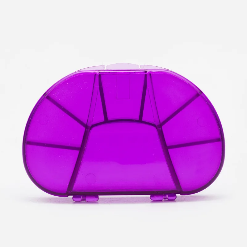 Фиолетовый Путешествия 8 сетки портативный Pill Cutter разветвители творчества Pill Box Pill Чехол Контейнер для медикаментов Органайзер аксессуары - Цвет: Фиолетовый
