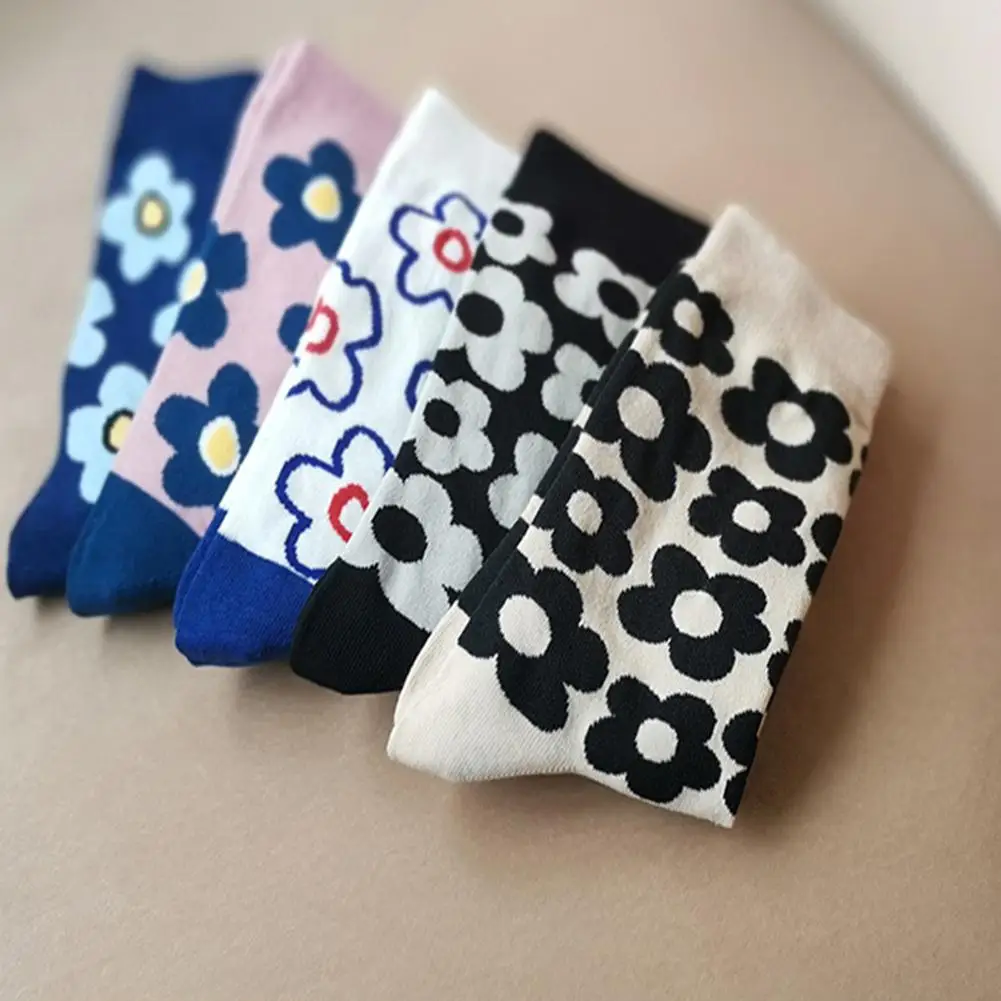 

MISSKY New Summer Spring Socks Men Women Cute Fashion Cartoon Printing Cotton Mid-calf Length Socks Female Male 2020