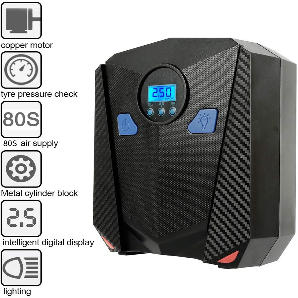Новый насос для накачивания шин Портативный цифровой автомобильный воздушный